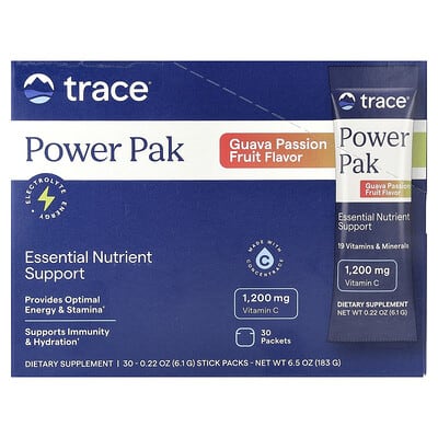 Желейные стики Trace Power Pak, Guava Passion Fruit, 30 Stick Packs, 0.22 oz (6.1 g) Each