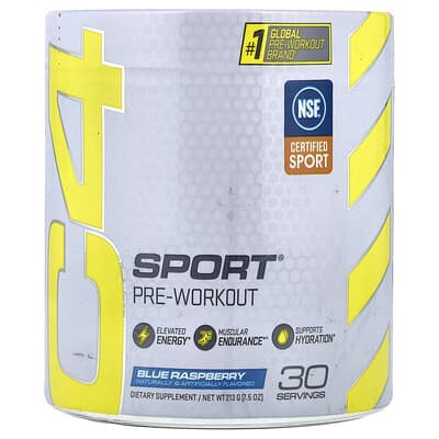 C4 Sport®, предтренировочный комплекс, голубая малина, 7.5 oz (213 g)