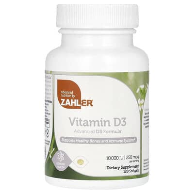 Витамин D3, 250 mcg (10,000 IU), 120 Softgels