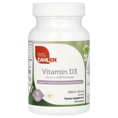 Vitamin D3, 25 mcg (1,000 IU), 250 Softgels