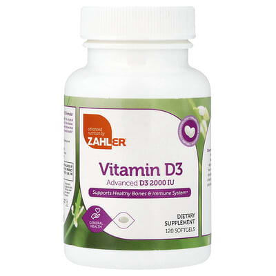 Витамин D3, 120 мягких капсул (50 mcg (2,000 IU)) каждая