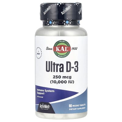 Ultra D-3, без вкуса, 250 mcg (10,000 IU), 90 микротаблеток