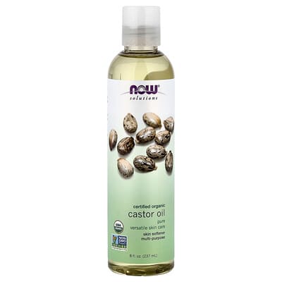 NOW Foods Solutions Organic Castor масло касторовое, 8 fl oz (237 ml)