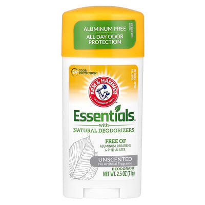 Дезодорант Essentials с натуральными дезодорирующими компонентами, без запаха, 2.5 oz (71 g)