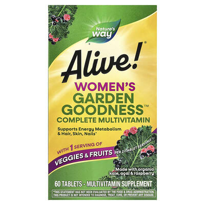 Alive!® Женский комплекс мультивитаминов Garden Goodness™, 60 таблеток