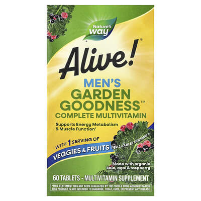 Мужской комплекс мультивитаминов Alive! Garden Goodness™, 60 таблеток