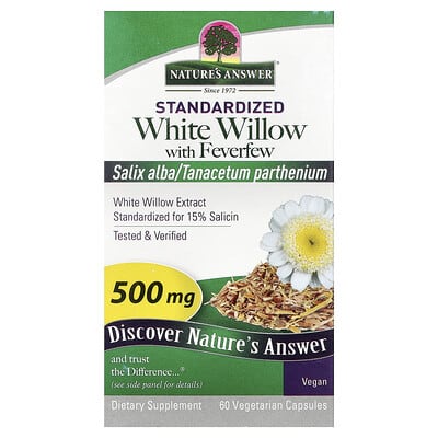 White Willow с Feverfew, 500 mg, 60 Vegetarian Capsules