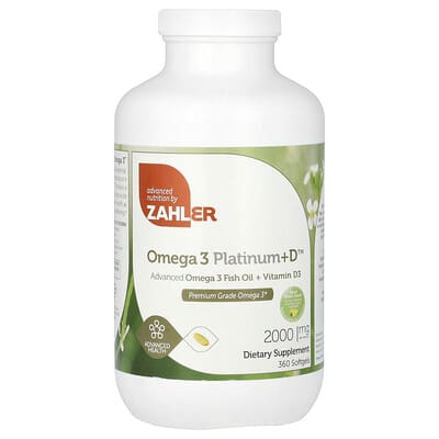 Omega 3 Platinum+D, продвинутое рыбье масло Omega 3 + Vitamin D3, 360 мягких капсул (1,000 mg на капсулу)
