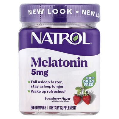 Желейные витамины с мелатонином, клубника, 5 mg, 90 шт.