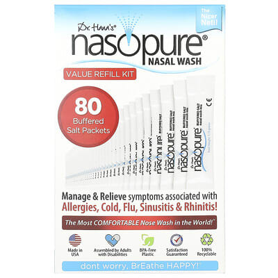 Nasal Wash, Value Refill Kit, 80 Buffered Salt Packets