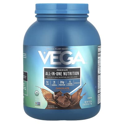 Organic Plant-Based Protein, Premium All-In-One Nutrition, Chocolate, 3 lb 13.8 oz (1.7 kg)