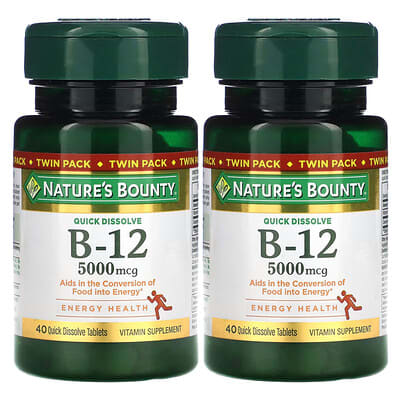B-12, Cherry, Twin Pack, 40 Quick Dissolve Tablets Each