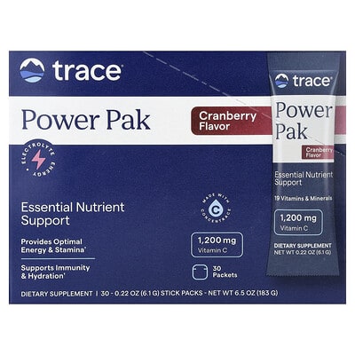 Power Pak, Cranberry, 30 Packets, 0.22 oz (6.1 g) Each