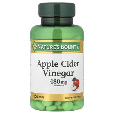 Nature's Bounty Apple Cider Vinegar, 200 таблеток (240 mg per Tablet)