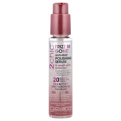 Сыворотка для волос Giovanni 2chic, Anti-Frizz Polishing Serum, Shea Butter + Sweet Almond Oil, 2.75 fl oz (81 ml)