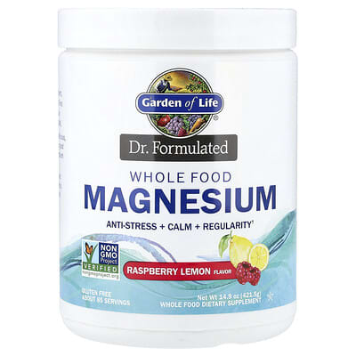 Garden of Life магний из цельных продуктов, малиновый лимон, 14.9 oz (421.5 g)