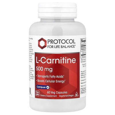 L-Carnitine, 500 mg, 60 вегетарианских капсул