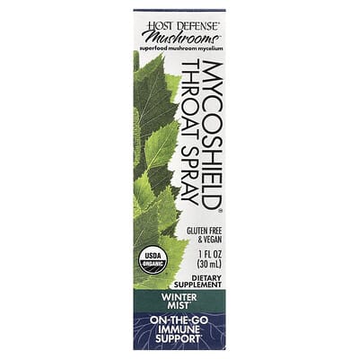 Mushrooms™, MycoShield® Throat Spray, Winter Mist, 1 fl oz (30 ml), спрей для горла