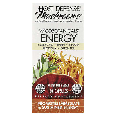 Host Defense Mushrooms™ MycoBotanicals® Energy 60 капсул
