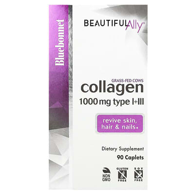 Коллаген Beautiful Ally®, тип I + III, 1,000 mg, 90 таблеток
