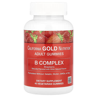 Gummiology® B Complex Gummies with Vitamins B6 and B12, Folate, and  Biotin, Strawberry, 45 Vegetarian Gummies
