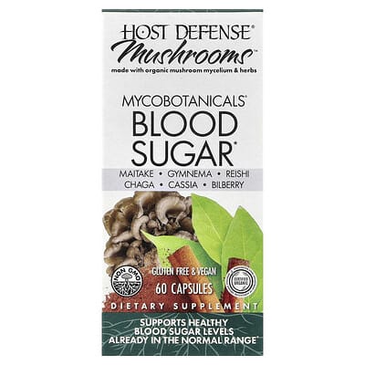 Host Defense Mushrooms™, MycoBotanicals®, Blood Sugar, 60 капсул