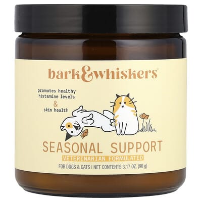 Dr. Mercola Bark & Whiskers™, Seasonal Support, Для собак и кошек, 3.17 oz (90 g)