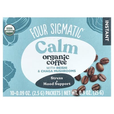 Органический растворимый кофе Four Sigmatic с грибами Reishi & Chaga Medium Roast 10 пакетиков по 0.09 oz (2.5 g)