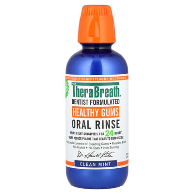 Ополаскиватель для полости рта TheraBreath Healthy Gums, Clean Mint, 16 fl oz (473 ml)