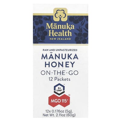 Manuka Honey On-The-Go, UMF 6+, MGO 115+, 12 пакетиков, по 0.176 oz (5 g) каждый