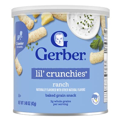 Lil' Crunchies®, Baked Grain Snack, 8+ Months, Ranch, 1.48 oz (42 g)