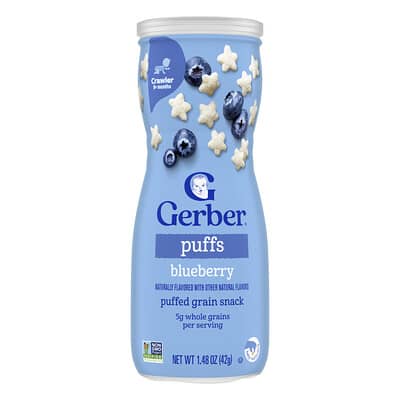 Puffs, снек из зерна, 8+ месяцев, черника, 1.48 oz (42 g)