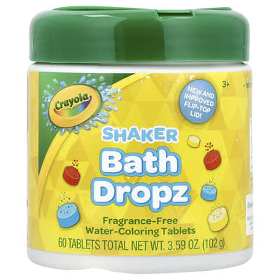 Shaker Bath Dropz, 3+, без отдушек, 60 таблеток, 3.59 oz (102 g)