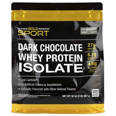 Sport, изолят сывороточного протеина, Dark Chocolate, 2 lb (907 g)
