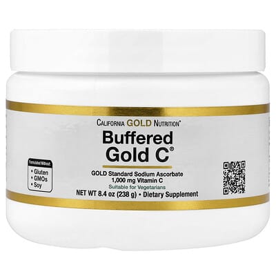 Buffered Gold C®, некислый порошок витамина C, аскорбат натрия, 8.4 oz (238 g)