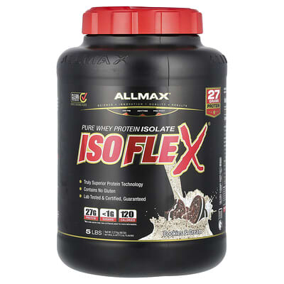 ISOFLEX®, Pure Whey Protein Isolate, Cookies & Cream, 5 lbs (2.27 kg)