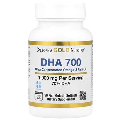 DHA 700 Fish Oil, Ultra-Concentrated, 1,000 mg, 30 Fish Gelatin Softgels