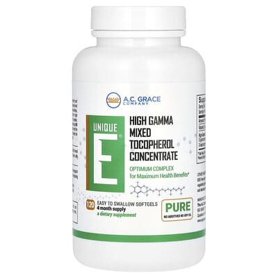 Unique E®, High Gamma, Mixed Tocopherol Concentrate, 120 Softgels