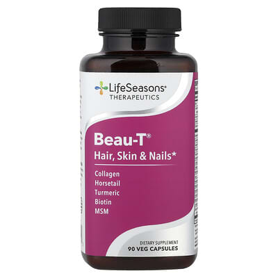 LifeSeasons Beau-T®, витамины для волос, кожи и ногтей, 90 веганских капсул