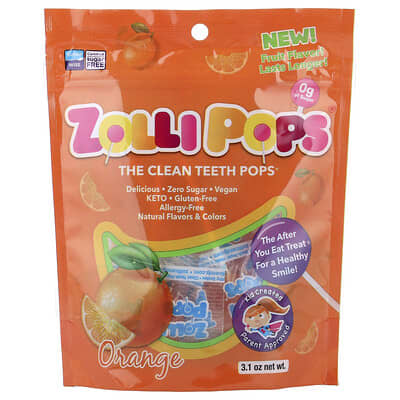 The Clean Teeth Pops®, Orange, 3.1 oz