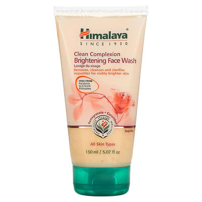 Очищающее средство для лица Himalaya Clean Complexion Brightening, для всех типов кожи, гранат и огурец, 5.07 fl oz (150 ml)