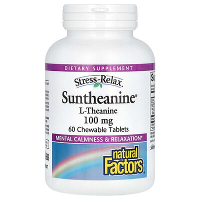 Stress-Relax, Suntheanine, L-Theanine, 100 мг, 60 жевательных таблеток