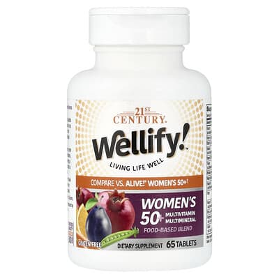 Wellify!™, Женский мультивитаминный и минеральный комплекс 50+, 65 таблеток