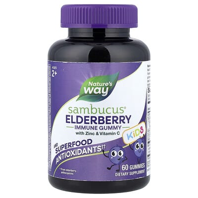 Желе Sambucus® Kids, иммунитет с цинком и витамином C, для детей от 2 лет, бузина, 60 шт