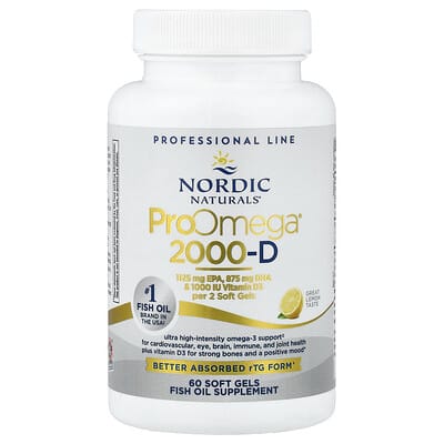 ProOmega® 2000-D, лимон, 60 мягких капсул