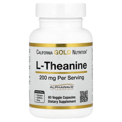L-Theanine, с AlphaWave®, 200 mg, 60 вегетарианских капсул