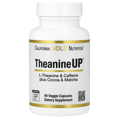 TheanineUP®, L-Theanine и кофеин с какао и матча, 60 вегетарианских капсул