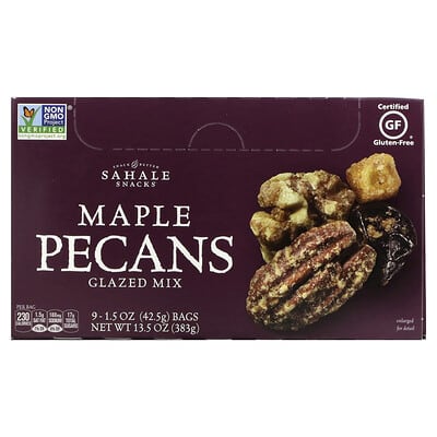 Glazed Mix, Maple Pecans, 9 Packs, 1.5 oz (42.5 g) Each