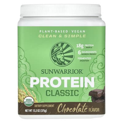 Sunwarrior Классический протеин, Chocolate, 13.2 oz (375 g)