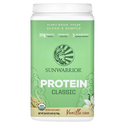 Протеин Sunwarrior Classic Protein, ваниль, 1.65 lb (750 g)